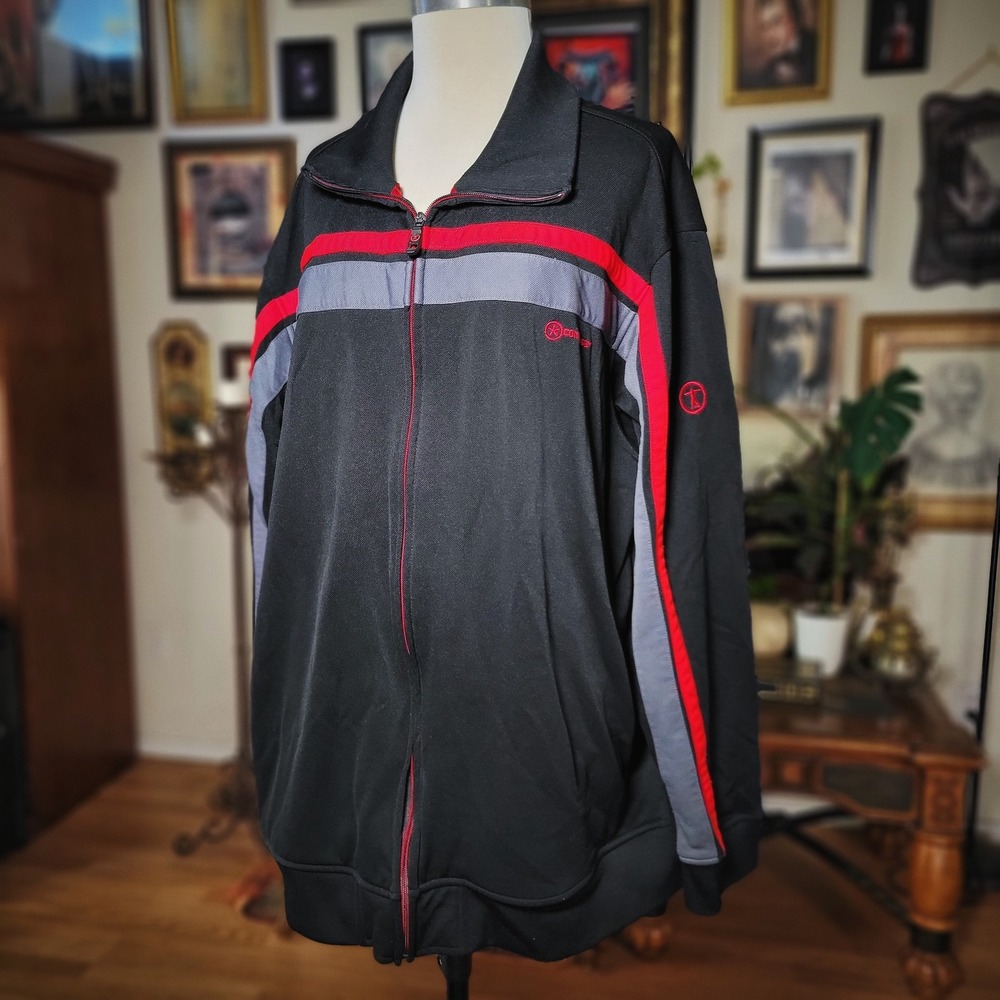 Converse Dwayne Wade Jacket Mens Track Athletic Black Red Gray‎ Full Zip 3XL